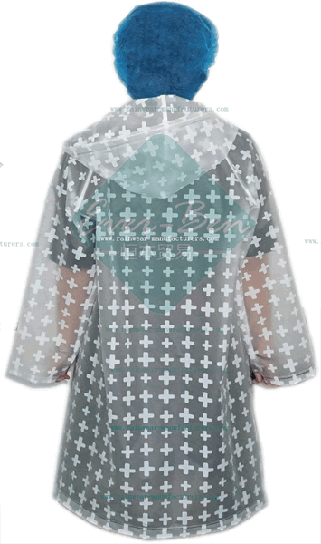 Clear EVA rain jacket over suit for women's raincoat with hood stylish